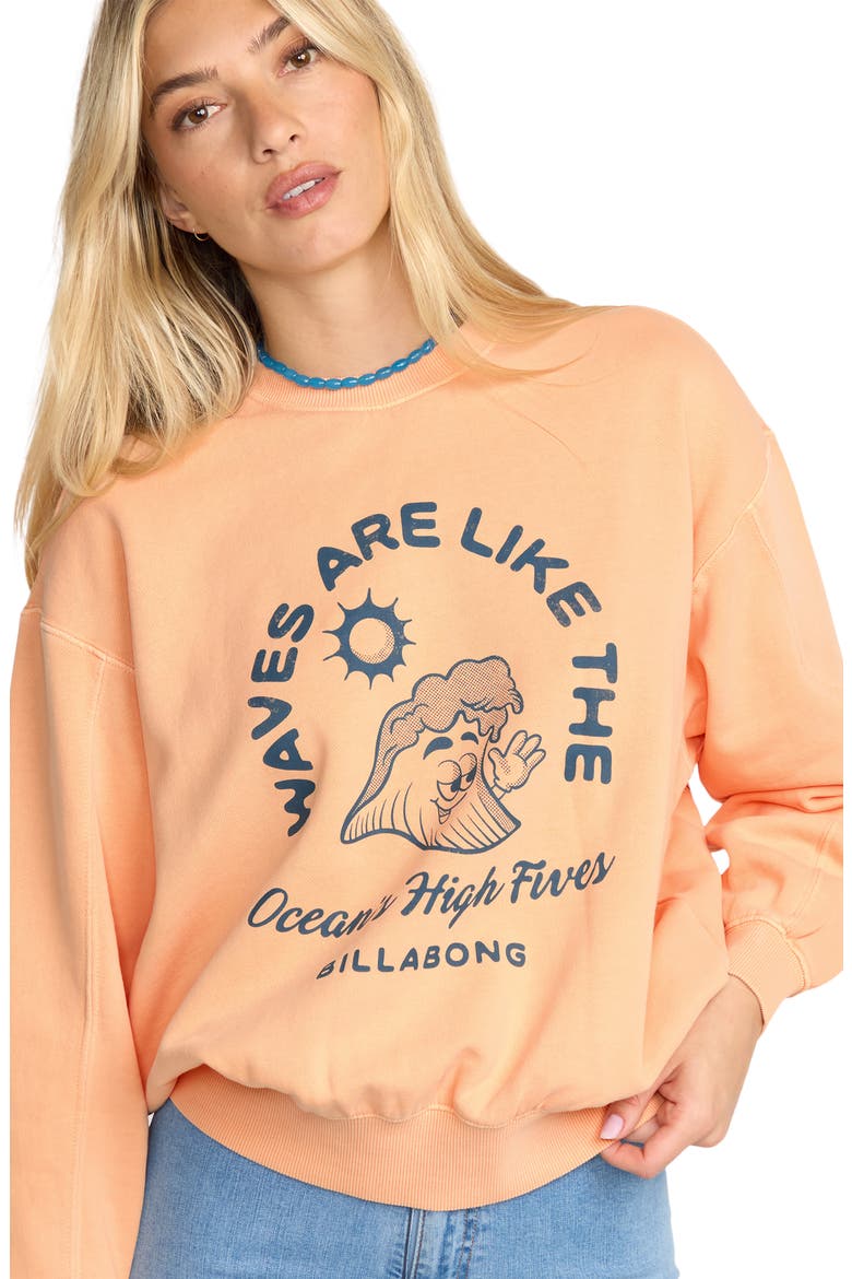 Time for Kendal Crewneck Fleece Graphic Sweatshirt, Alternate, color, SUNSTONE