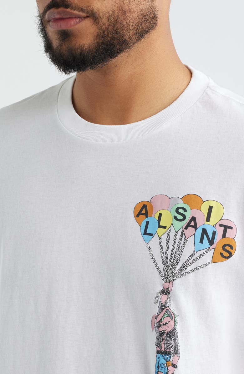 AllSaints Lofty Cotton Graphic T-Shirt, Alternate, color, Ashen White