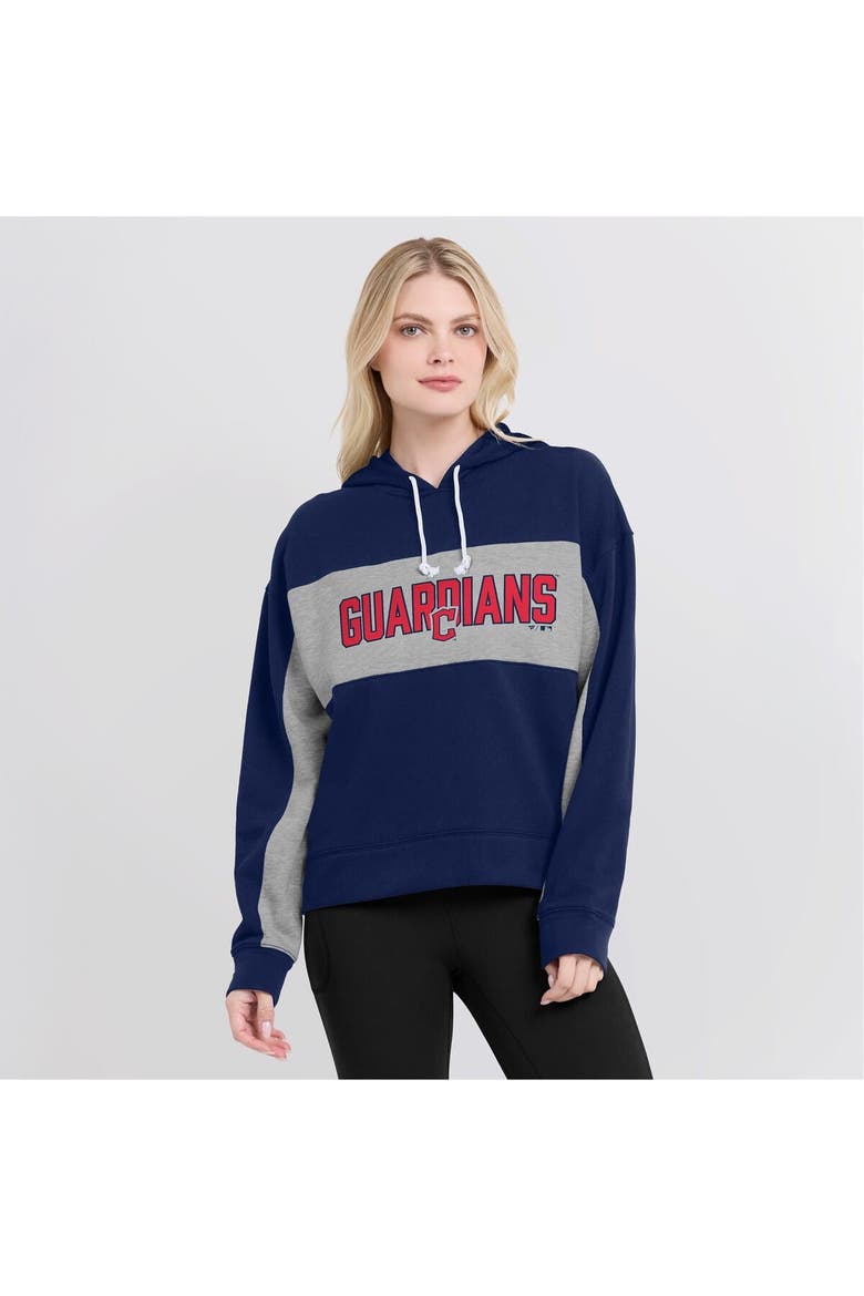 Women's Fanatics Branded Navy Cleveland Guardians Filled Stat Sheet Pullover Hoodie, Alternate, color, Navy