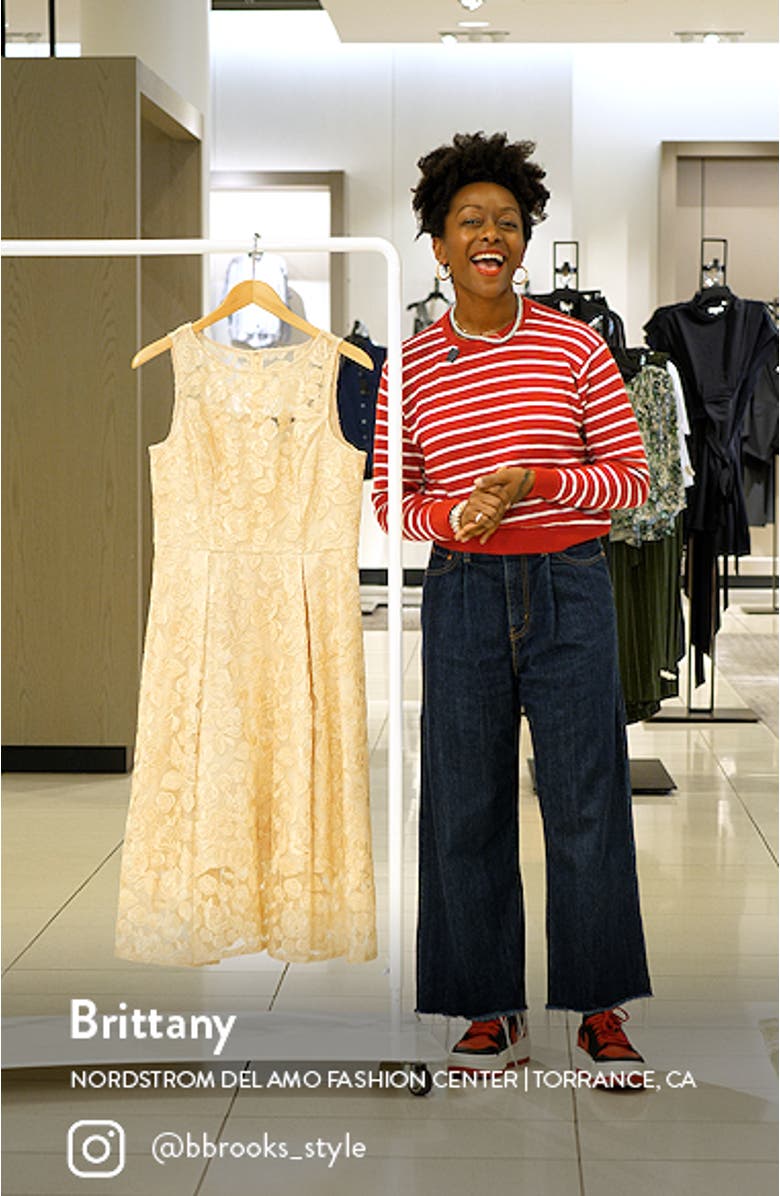 Floral Embroidered Fit & Flare Midi Dress, sales video thumbnail