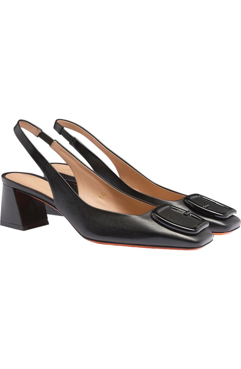 Santoni Women's mid-heel slingback, Alternate, color, Black