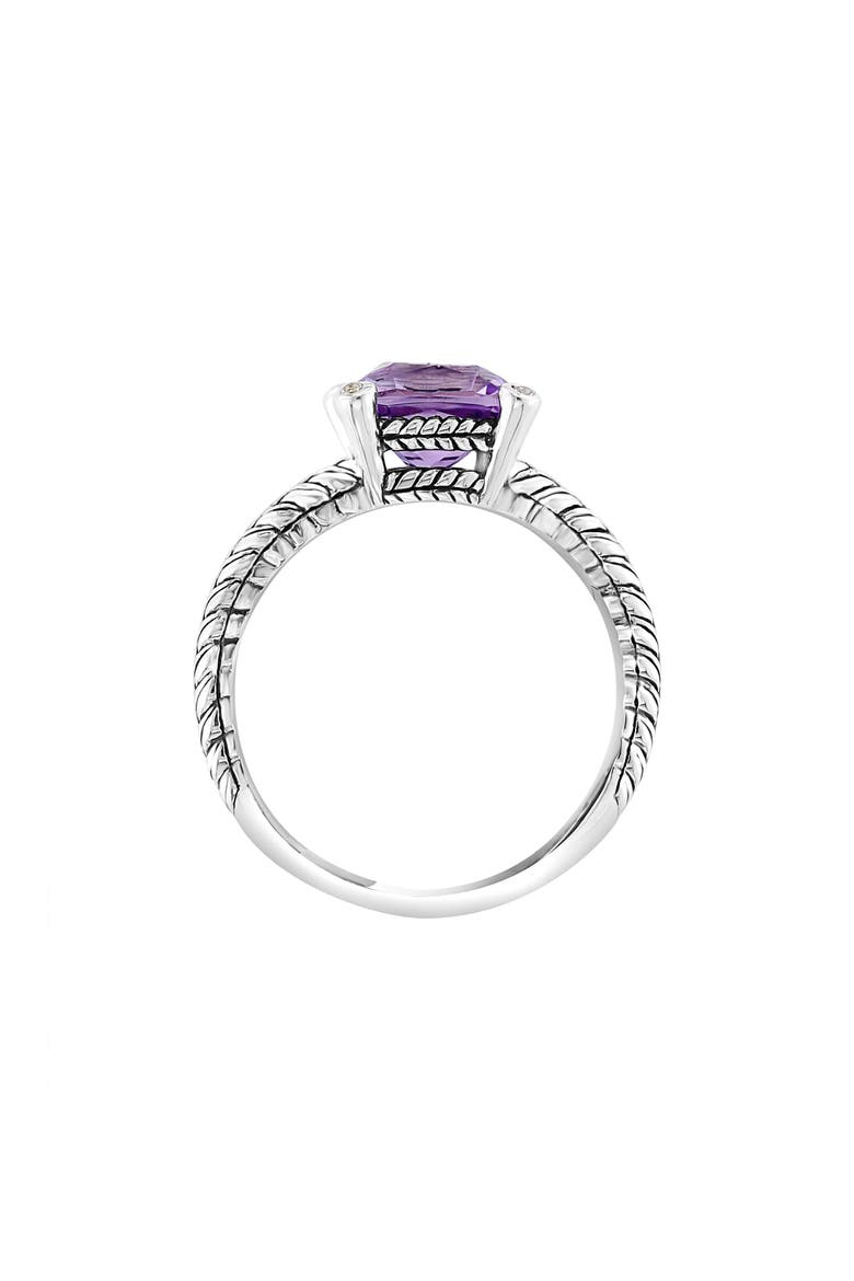Sterling Silver Amethyst Double Braid Ring, Alternate, color, PURPLE