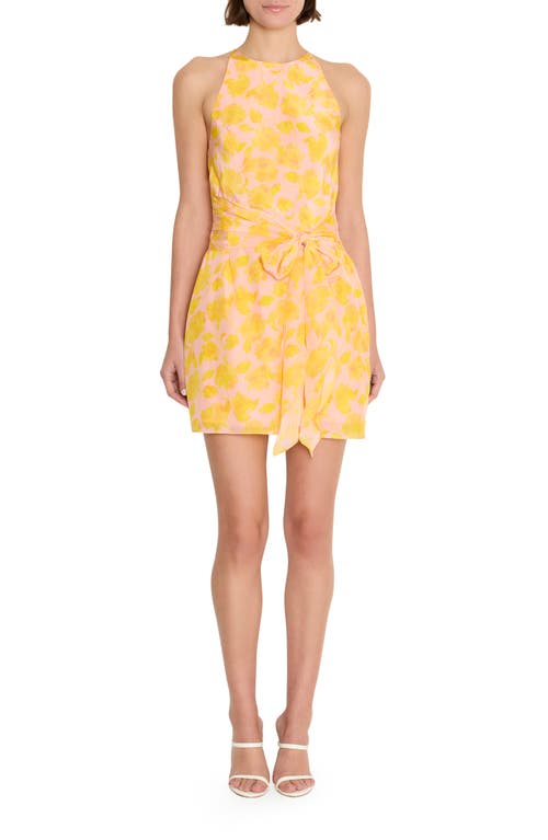 Amanda Uprichard Selah Floral Print Tie Waist Minidress