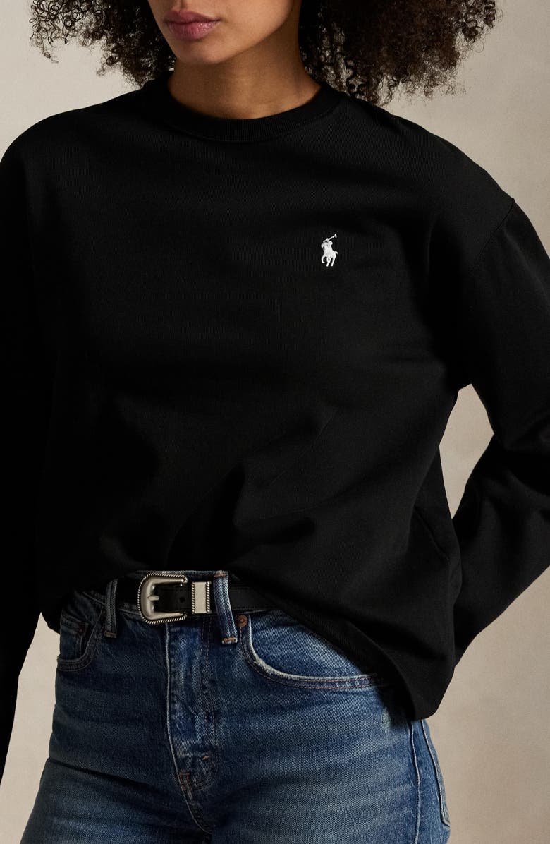 Polo Ralph Lauren Long Sleeve Cotton Jersey T-Shirt, Alternate, color, Polo Black