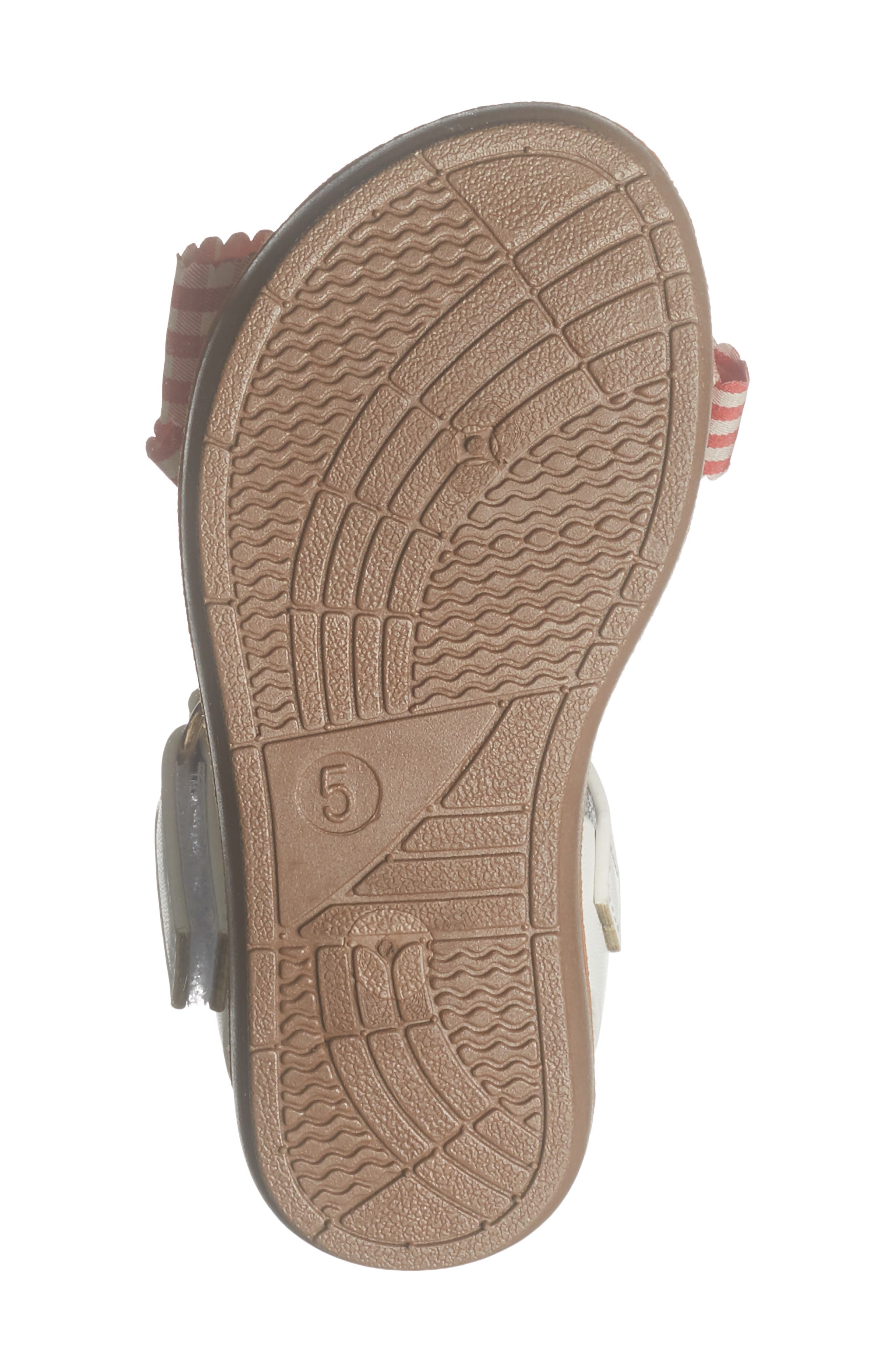 bebe Kids' Cherry Gingham Bow Sandal, Alternate, color, White