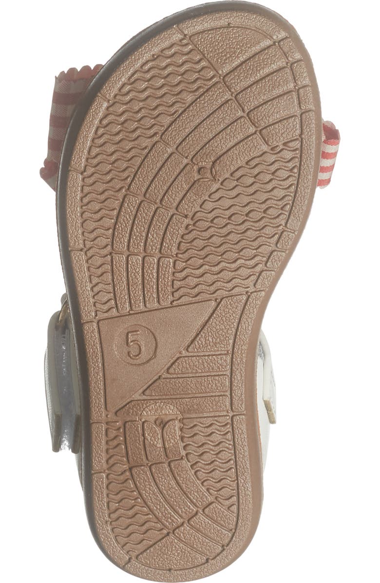 bebe Kids' Cherry Gingham Bow Sandal, Alternate, color, White