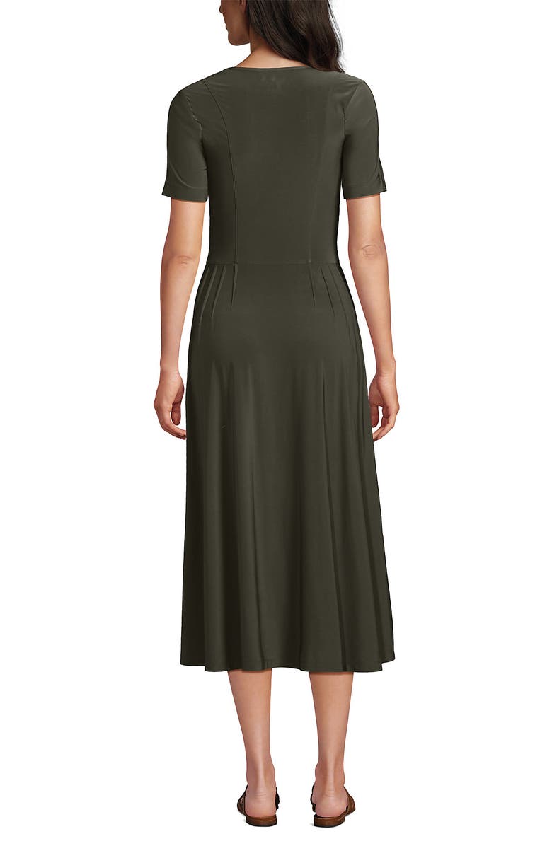 Lands' End Silky Knit Sweetheart Midi Dress, Alternate, color, 