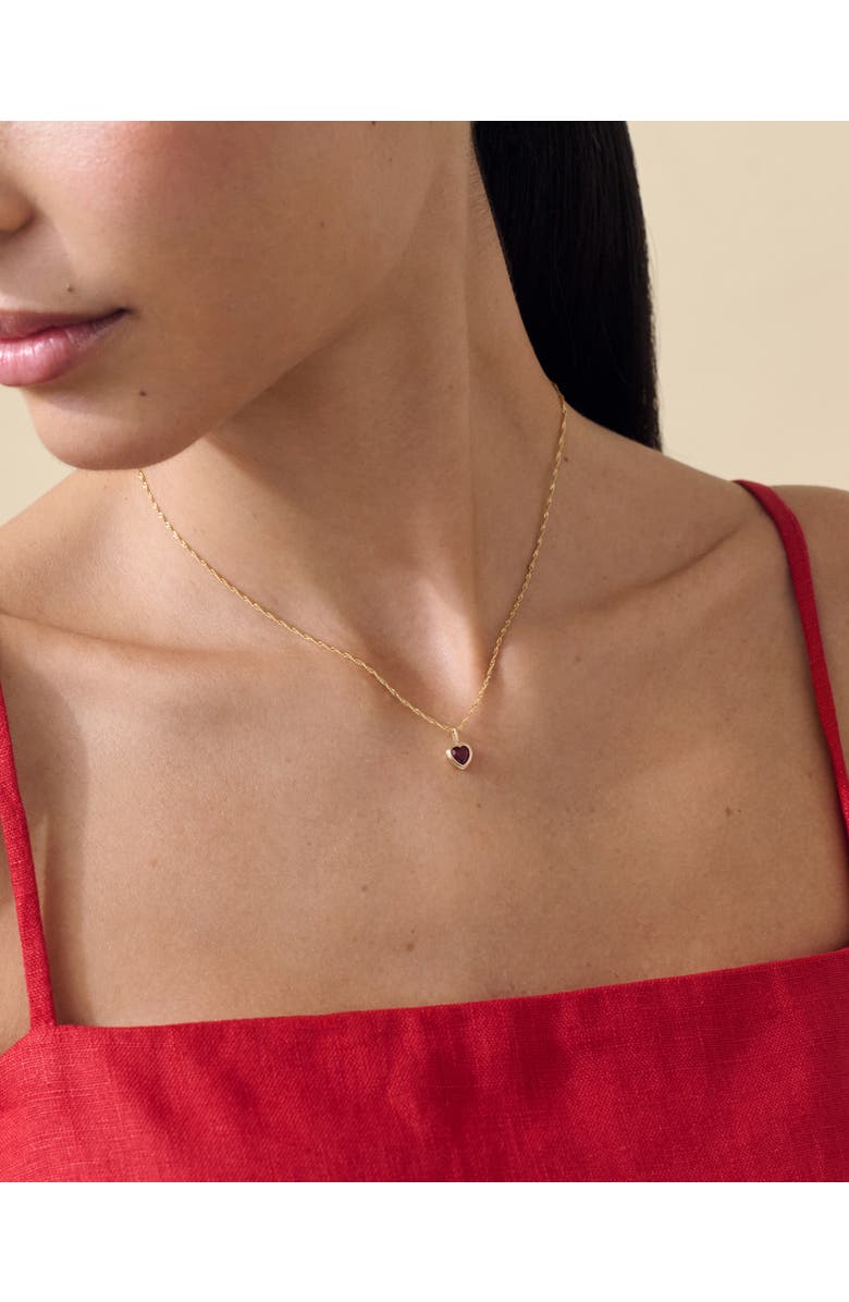Edge of Ember Solid Gold Heart Ruby Necklace, Alternate, color, Metallic Gold