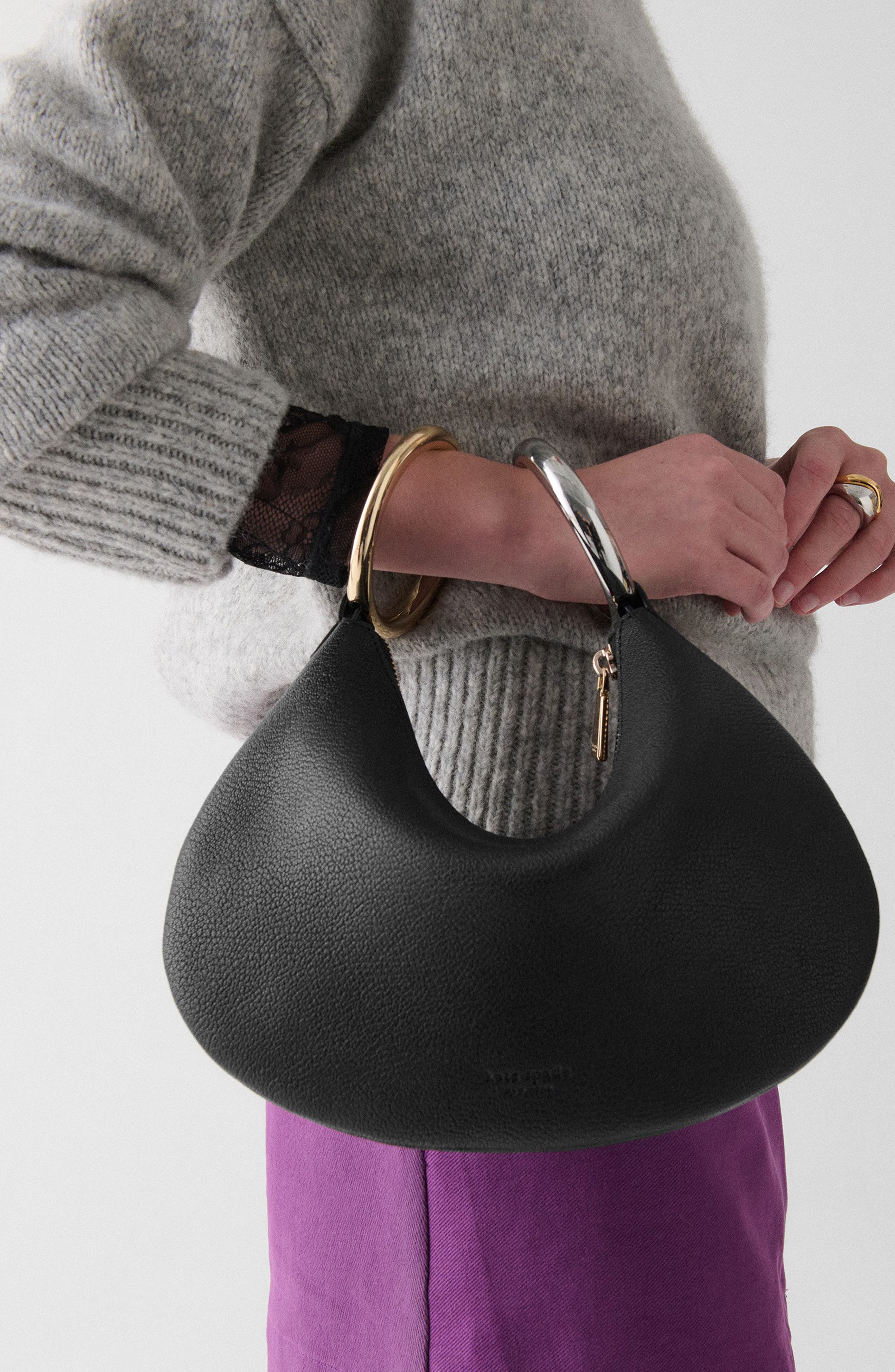 Kate Spade New York the bangle pebbled leather shoulder bag, Alternate, color, 