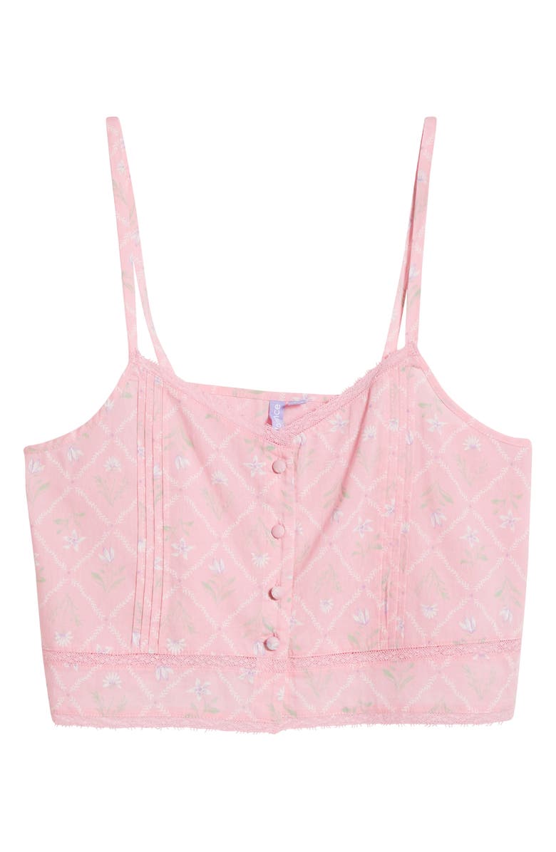 Florence by Mills Front Button Crop Tank, Alternate, color, Gorgia Peach Floral