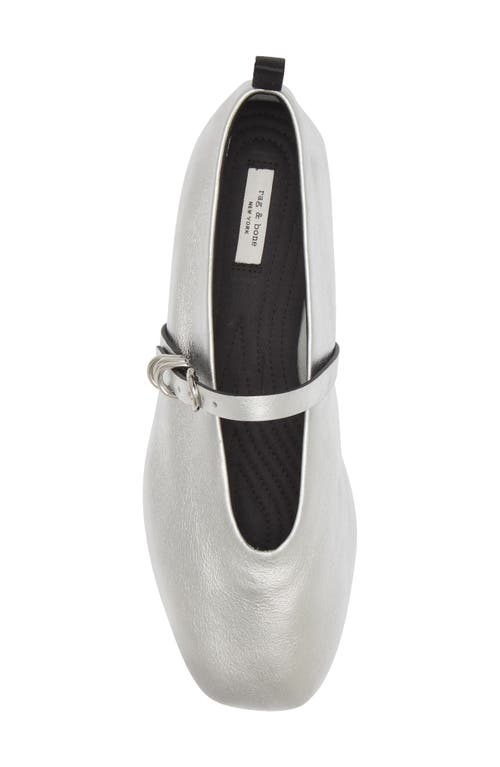 Rag & Bone Spire Mary Jane Flat In Silver