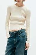 MANGO Asymmetric Rib Cardigan