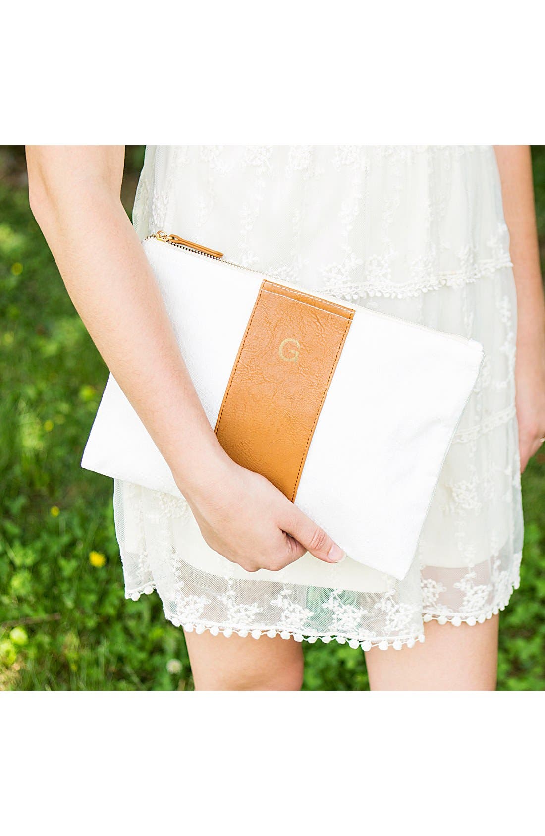 Cathy's Concepts Personalized Faux Leather Clutch, Alternate, color, 