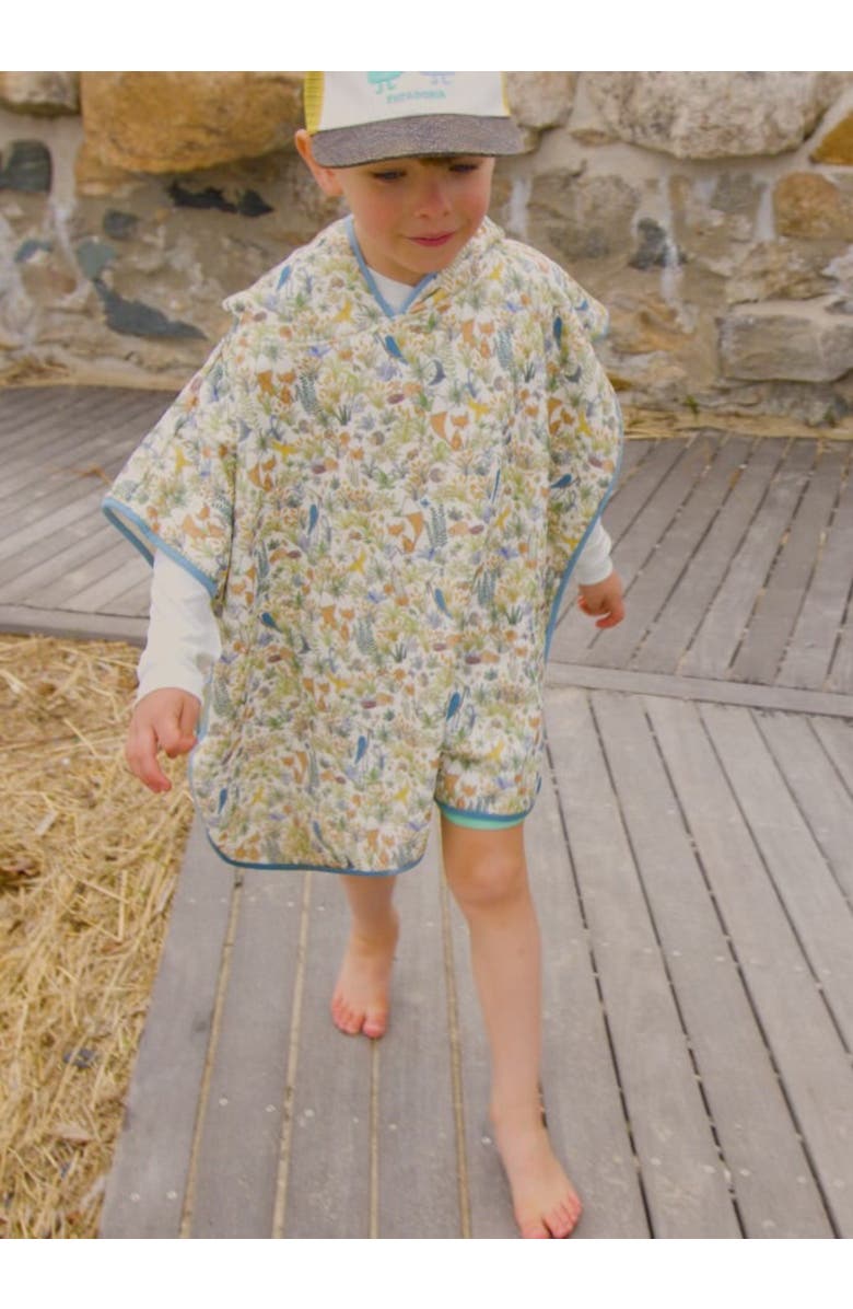 Timo & Violet Foxy Forest Swim Poncho, Main, color, White