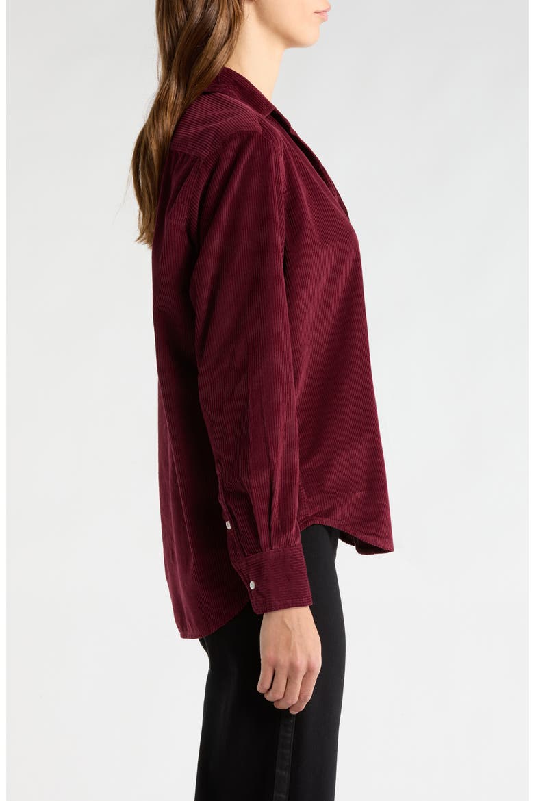 Barry Tailored Fit Corduroy Button-Up Shirt, Alternate, color, MAROON CORDUROY