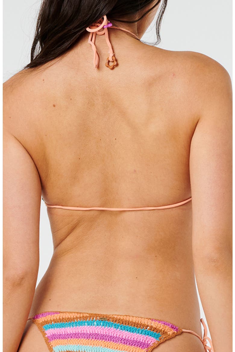 Sunset Surf Cotton Crochet Bikini Top, Alternate, color, FUCHSIA