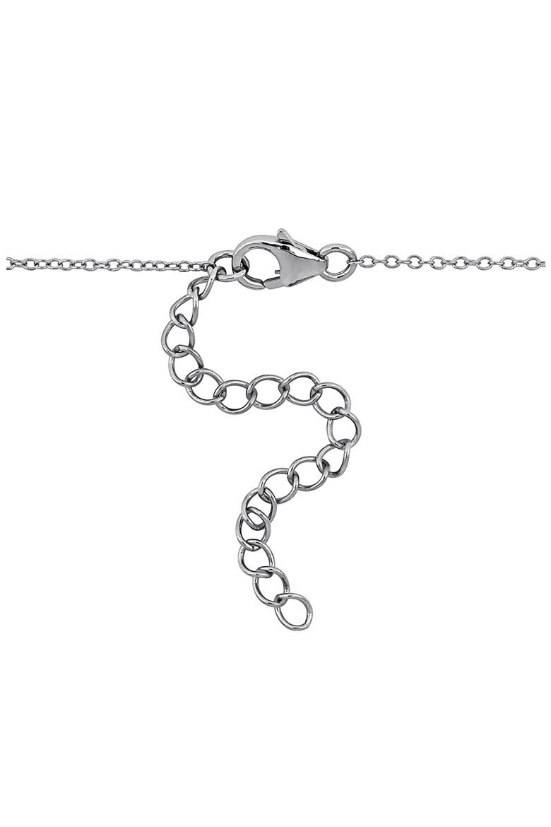 Created White Sapphire Oval Link Frontal Necklace, Alternate, color, SILVER