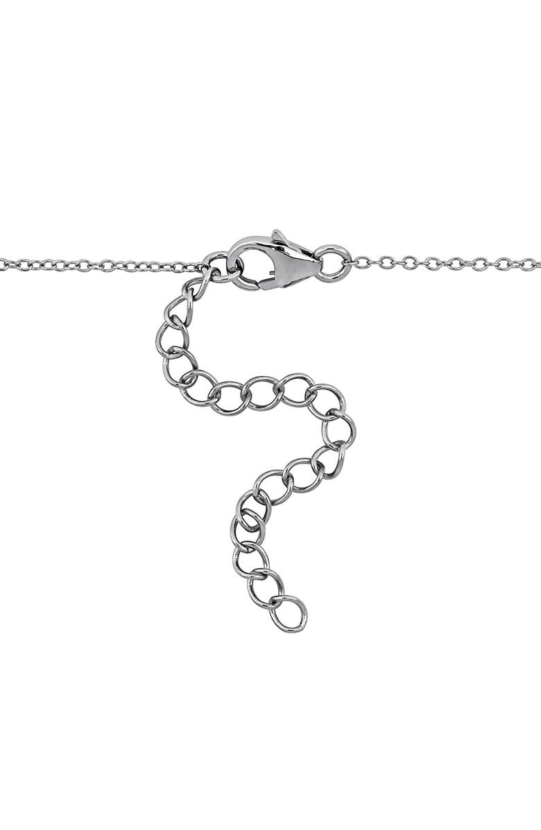 DELMAR Created White Sapphire Oval Link Frontal Necklace, Alternate, color, Silver