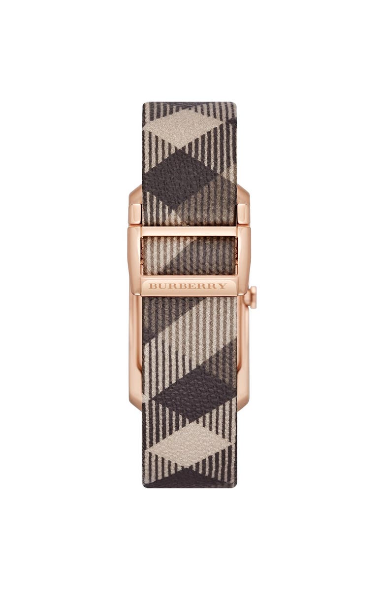 Burberry Rectangular Check Strap Watch, 25mm x 33mm, Alternate, color,