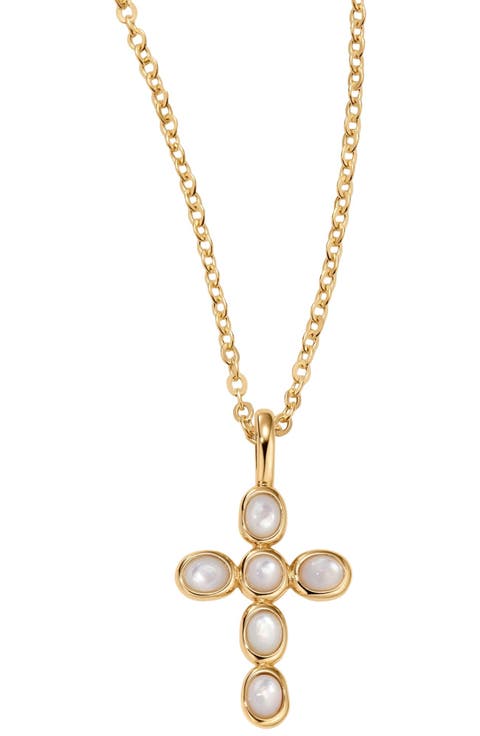 Mother of Pearl Cross Charm Necklace
