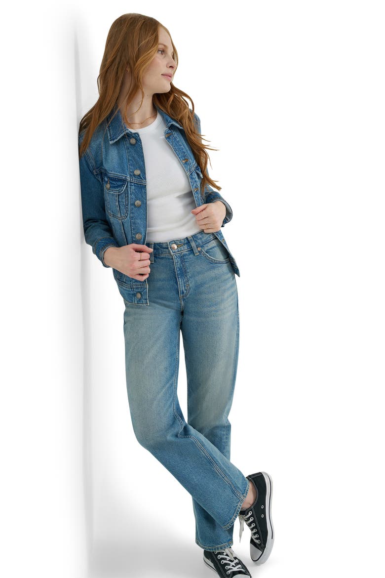 Rider Classic High Waist Straight Leg Jeans, Alternate, color, TO THE SKY
