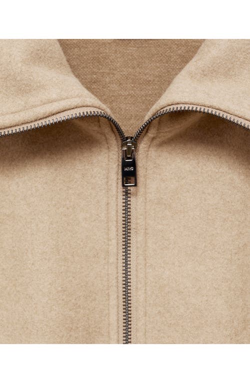 Mango Regular Fit Sweater Jacket In Beige