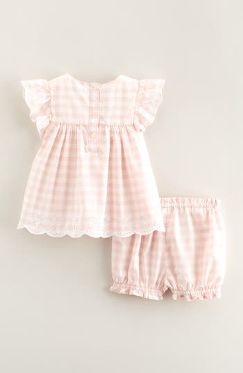 Scalloped Gingham Check Cotton Top & Bloomers