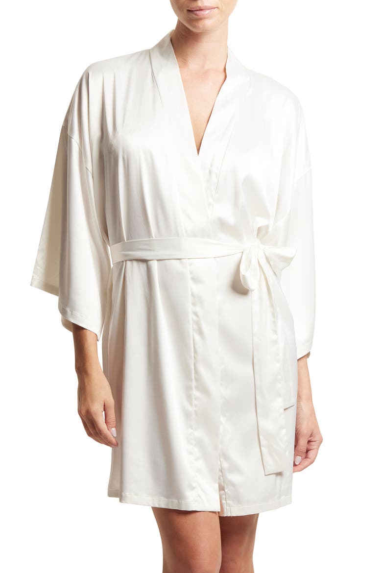 Happily Ever After Satin Wrap Robe, Main, color, LIGHT IVORY