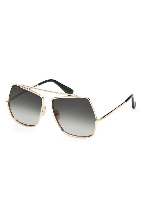 Max Mara Women's Gold & Green Gradient Elsa Petite Aviator Sunglasses In Gold/gradient Green