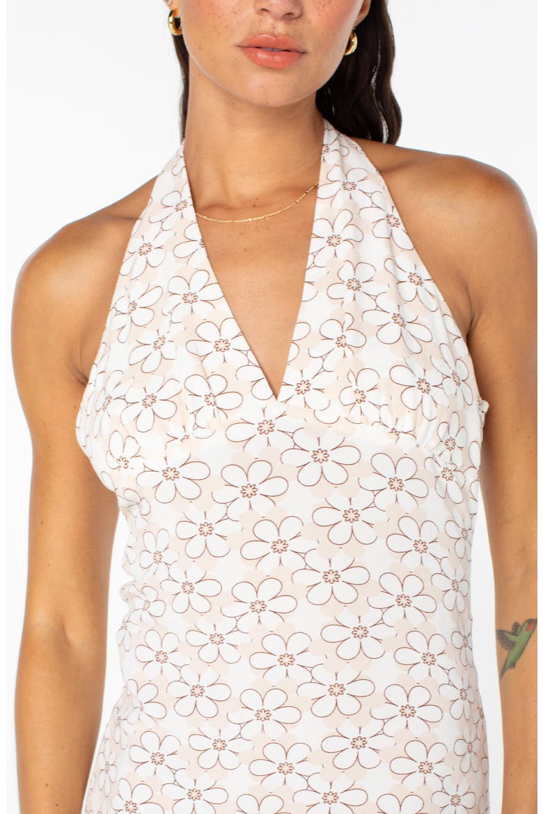 Ocean Boulevard Floral Halter Minidress, Alternate, color, SNOW WHITE