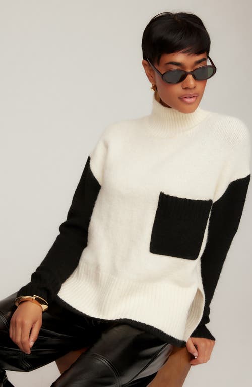 Fifteen Twenty Colette Colorblock Mock Neck Sweater In Multi