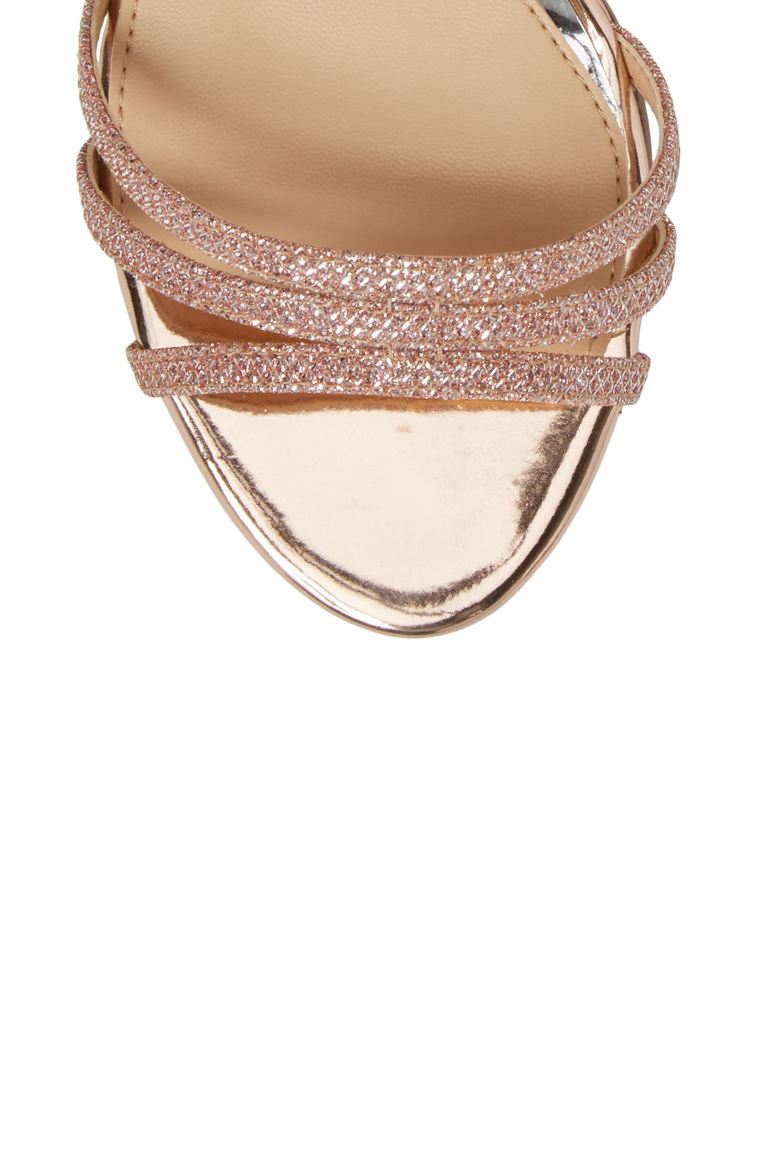 Hunt Glittery Wedge Sandal, Alternate, color, ROSE GOLD