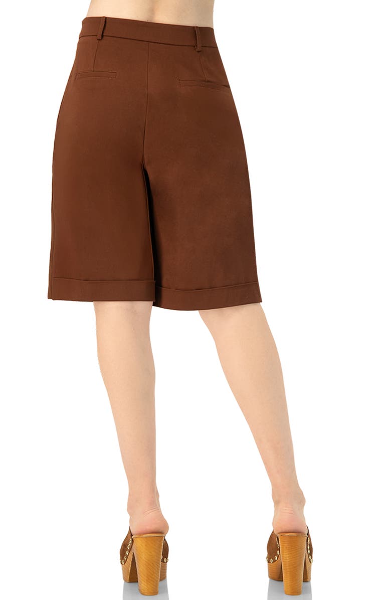 IVONNE Tailored Bermuda Shorts with Pockets, Alternate, color, Brown