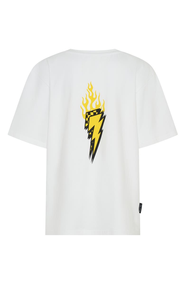 TINY TRIBE Kids' Fire Thunder Cotton Graphic T-shirt, Alternate, color, White