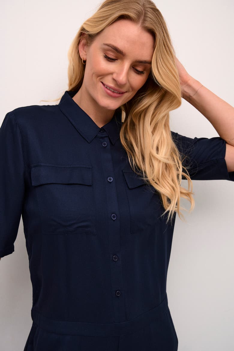 Ruthie Cropped Leg Button Jumpsuit, Alternate, color, Midnight Marine