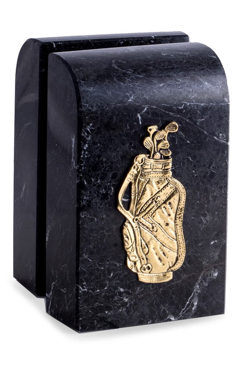 Marble Golf Bookends, Alternate, color, BLACK