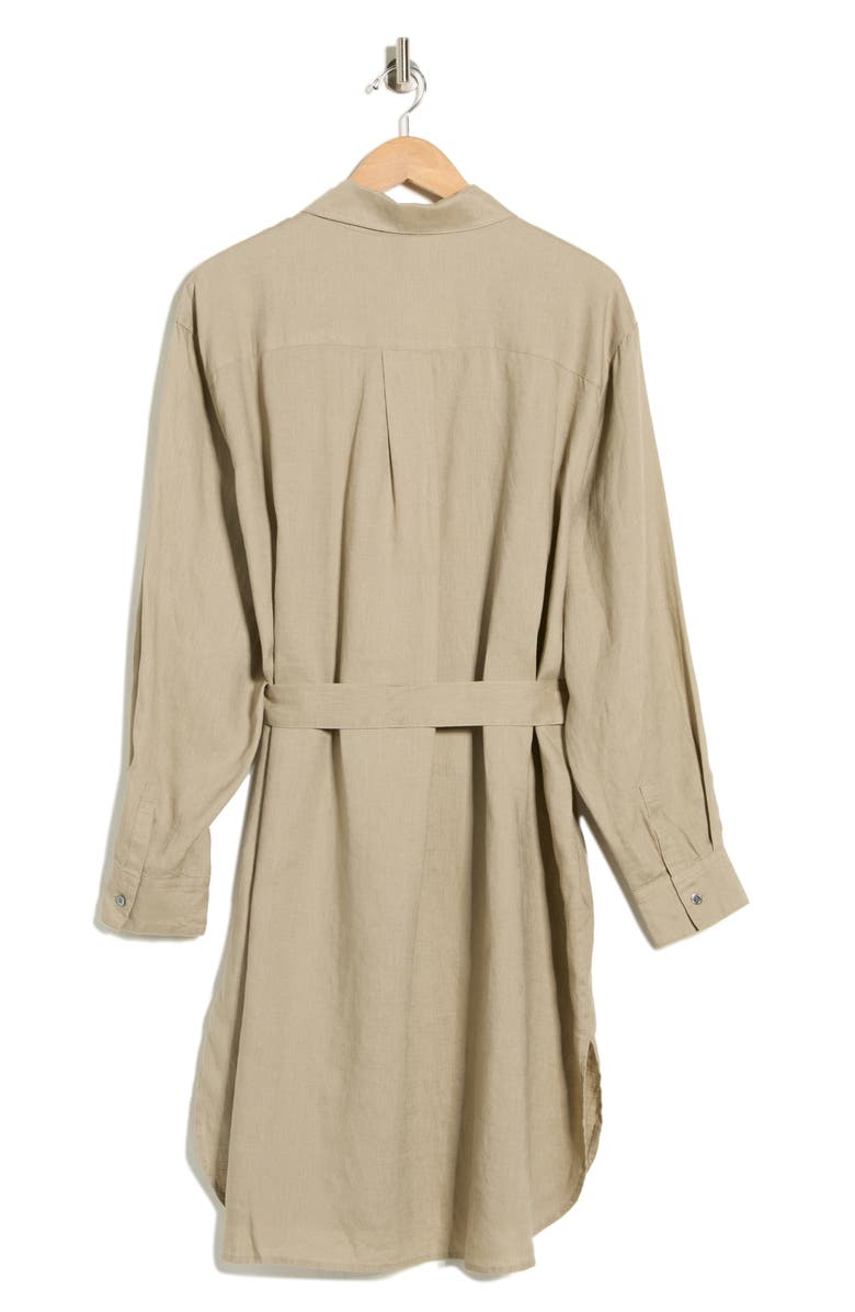 James Perse Linen Shirtdress, Alternate, color, Overcast