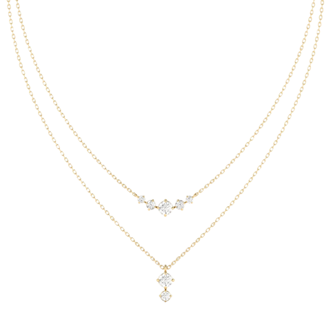 Starlight Layered Lab Diamond Necklace in 14K