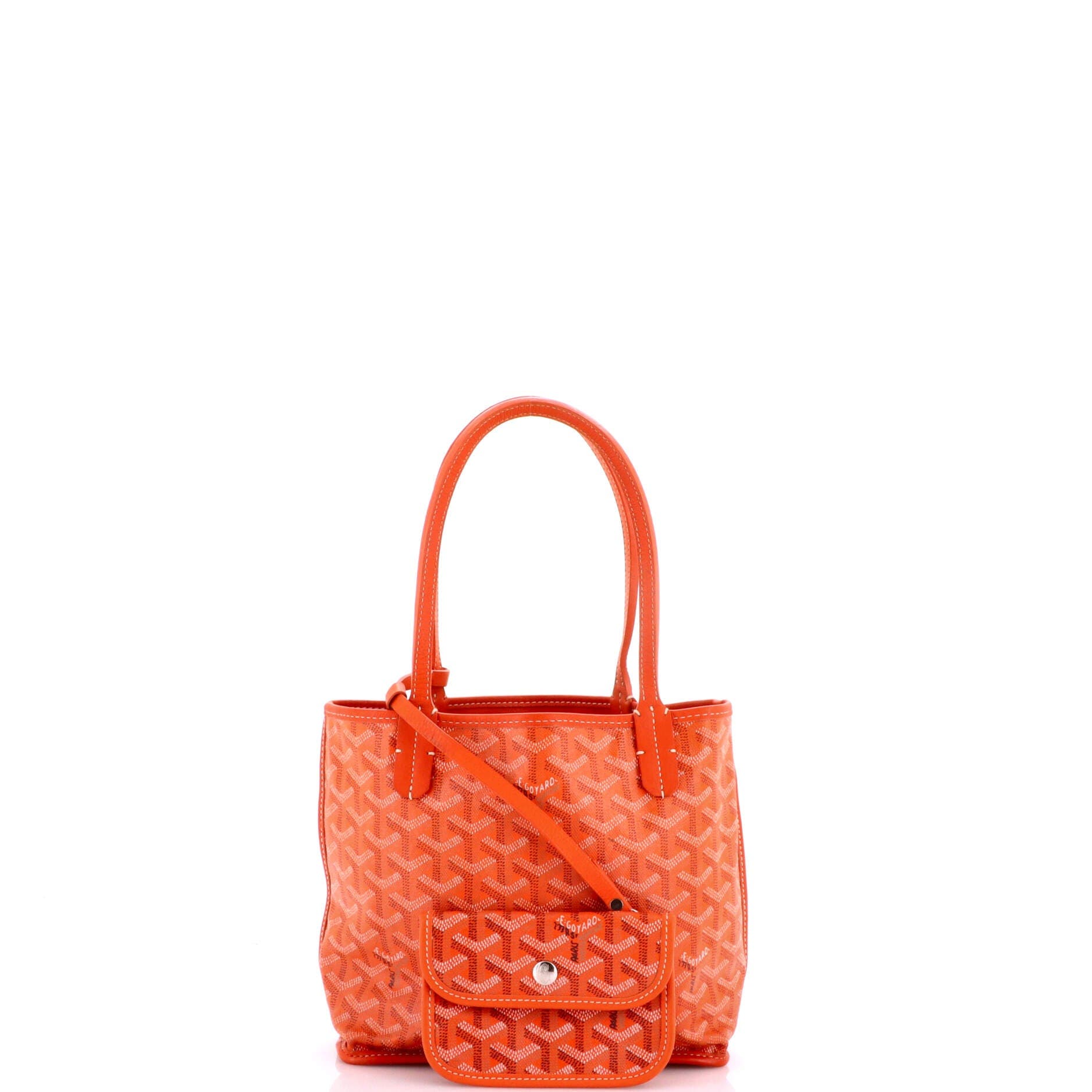 Pre-Owned Goyard Anjou Reversible Tote Coated Canvas Mini, Alternate, color, Orange