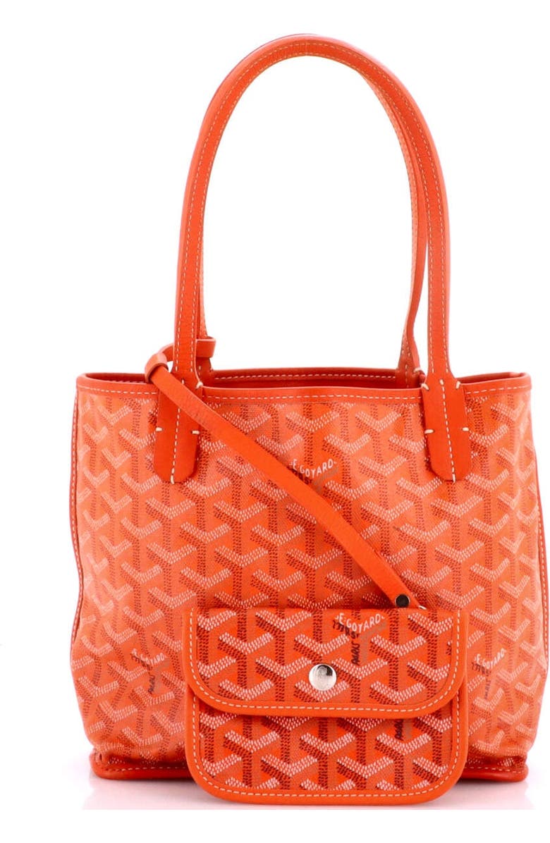 Pre-Owned Goyard Anjou Reversible Tote Coated Canvas Mini, Alternate, color, Orange