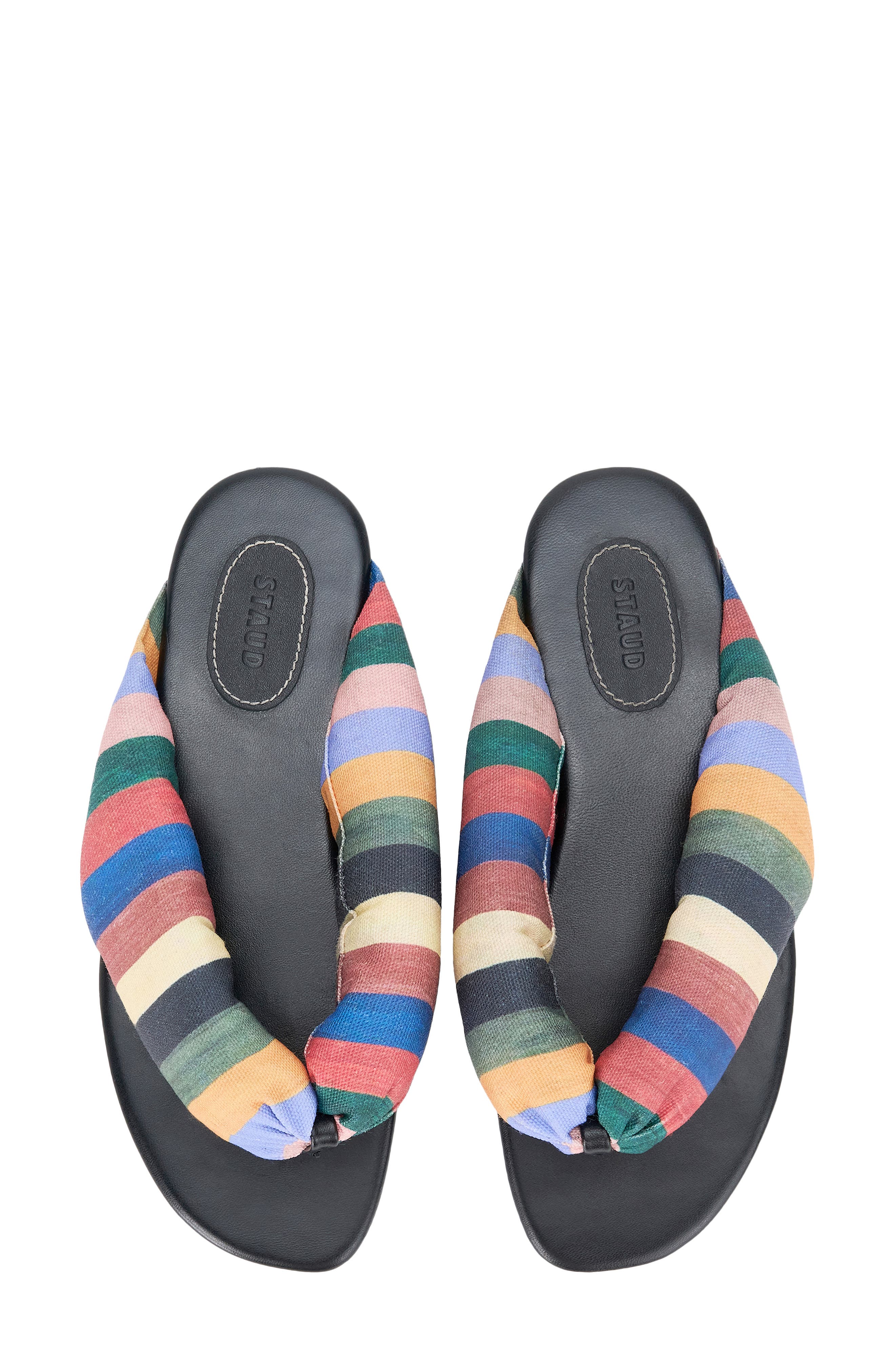 STAUD Juno Thong Sandal, Alternate, color, Artist Stripe