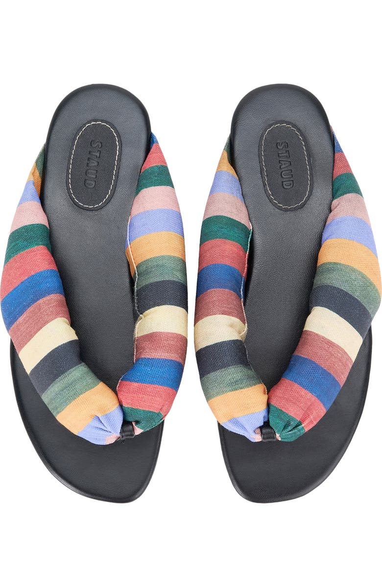 STAUD Juno Thong Sandal, Alternate, color, Artist Stripe