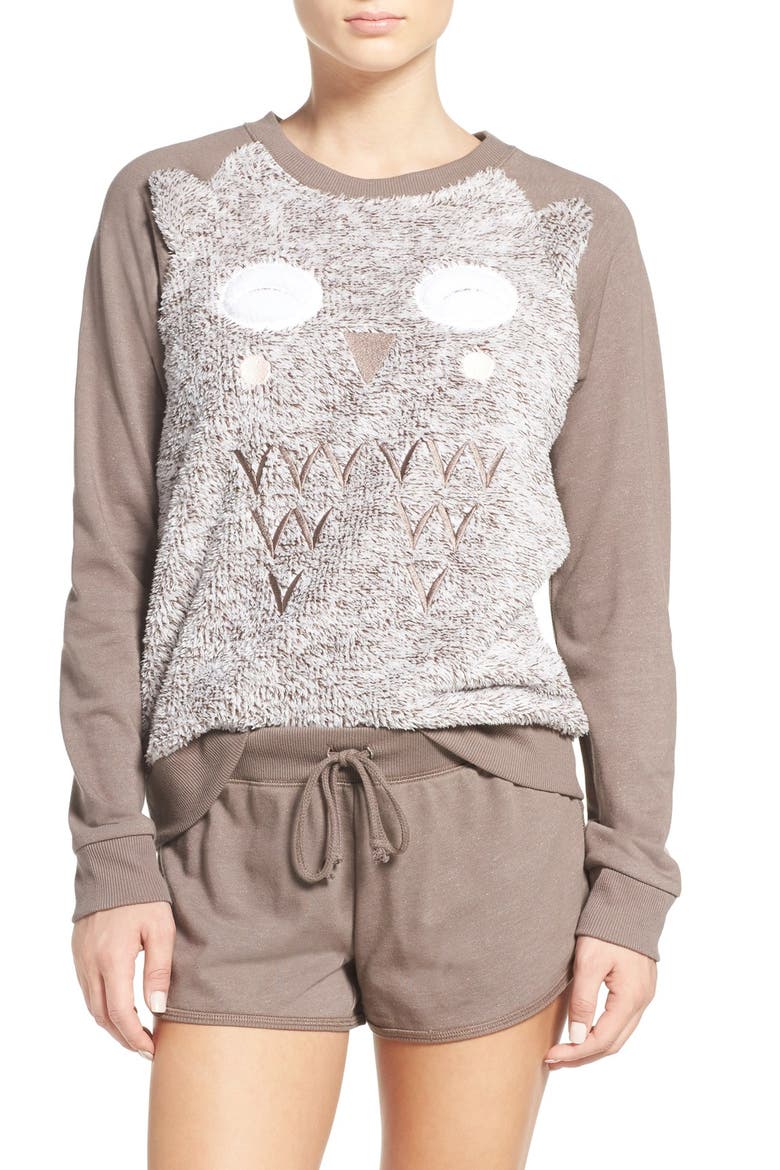 'Cuddle Buddies' Terry Pajamas, Main, color, TAUPE