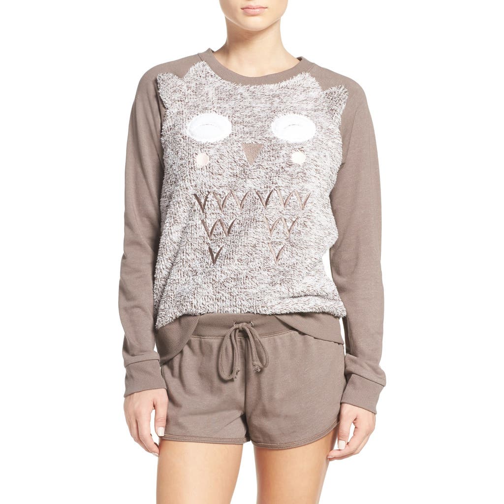 Cozy Zoe 'cuddle Buddies' Terry Pajamas In Brown