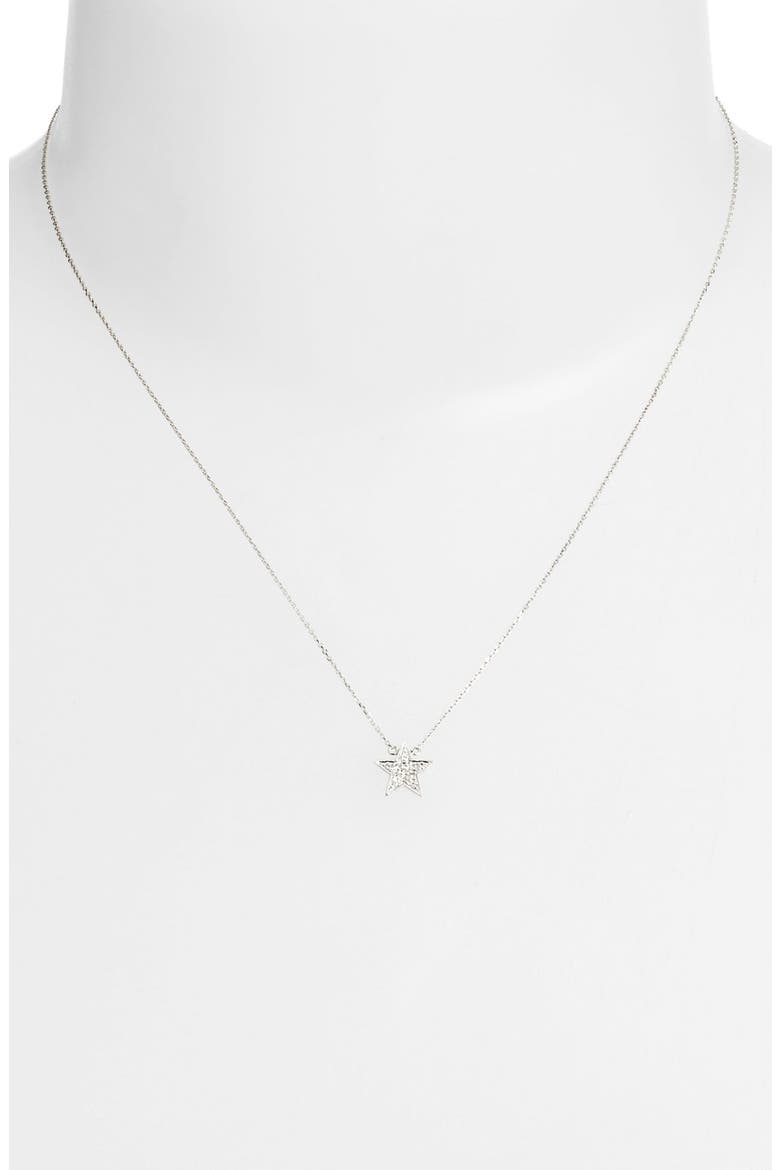 'Julianne Himiko' Diamond Star Pendant Necklace, Alternate, color, WHITE GOLD