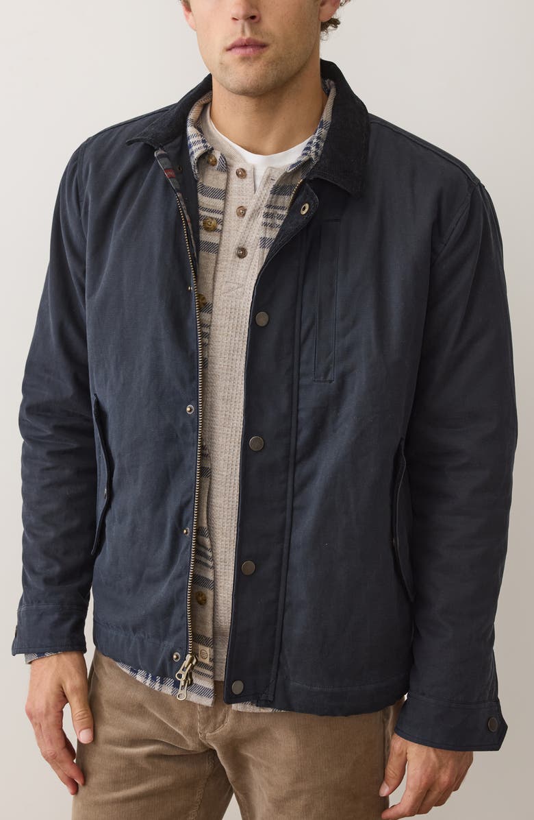 Marine Layer Weston Wax Canvas Barn Jacket, Main, color, Faded Navy