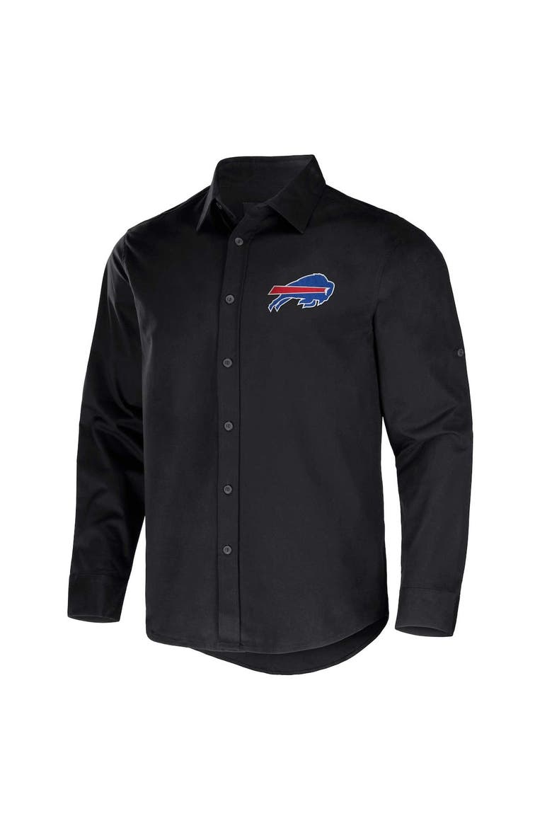 Men's NFL x Darius Rucker Collection by Fanatics Black Buffalo Bills Convertible Twill Long Sleeve Button-Up Shirt, Alternate, color, Black