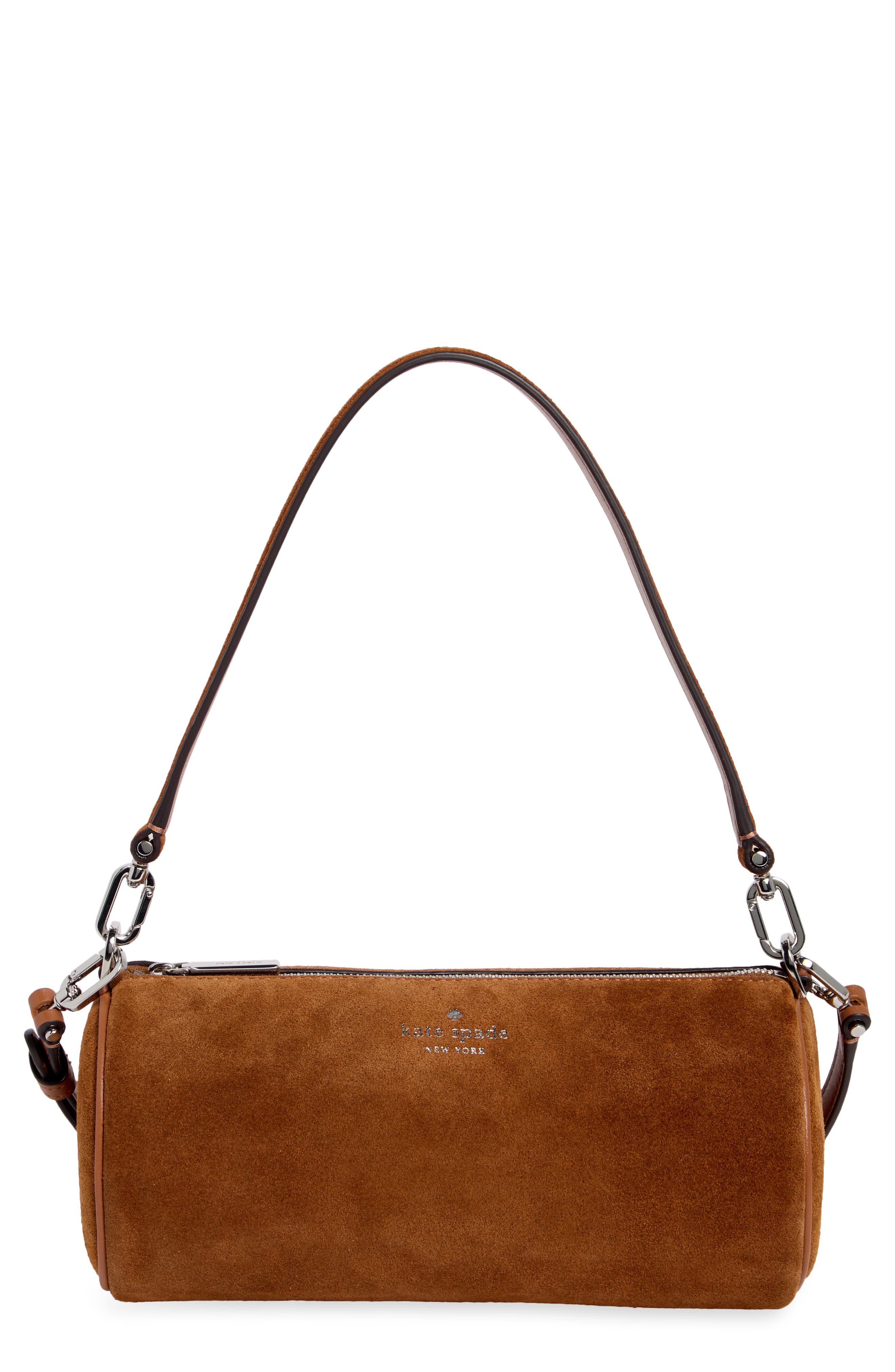 Mini Convertible Suede Crossbody Bag, Alternate, color, WARM GINGERBREAD
