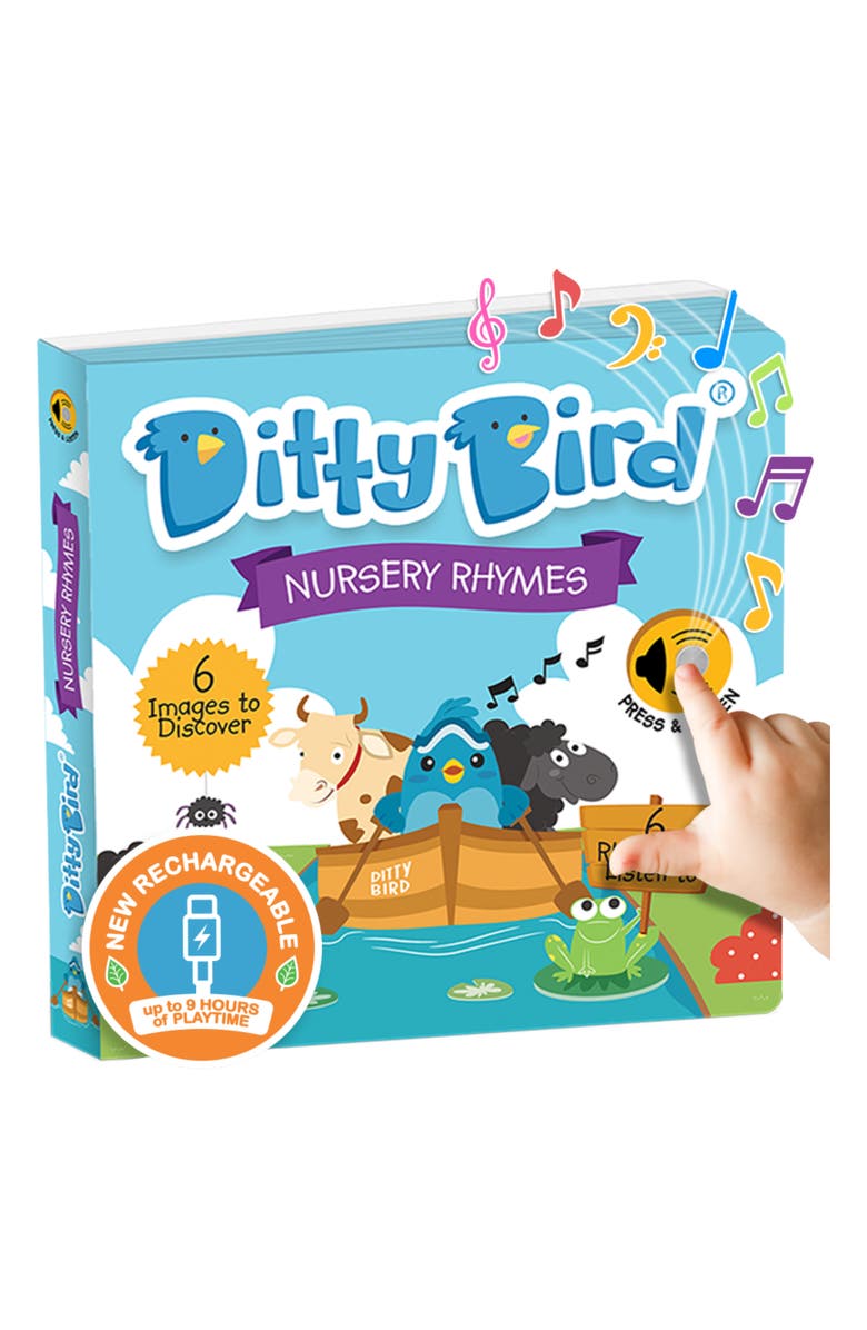 Ditty Bird Nursery Rhymes Interactive Musical Sound Book, Main, color, Blue