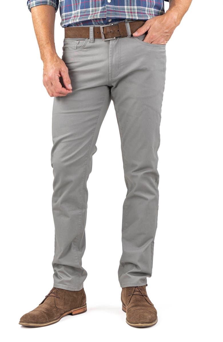 Tailor Vintage Straight Leg Stretch Cotton Twill Pants, Main, color, Skyrocket